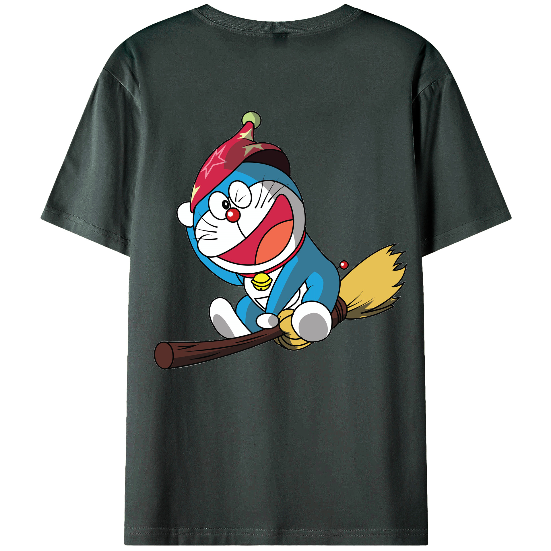 （画像用） ドラえもん Doraemon 綿100％ メンズ半袖Tシャツ（バックプリント） 通気性